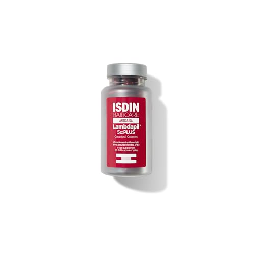 ISDIN Lambdapil 5 Alfa Plus, 60 Cápsulas Anticaída del Cabello, Duración 2 meses, Complemento Alimenticio para la caída Progresiva del cabello, con Zinc, Biotina, Serenoa repens, Vitaminas Grupo B