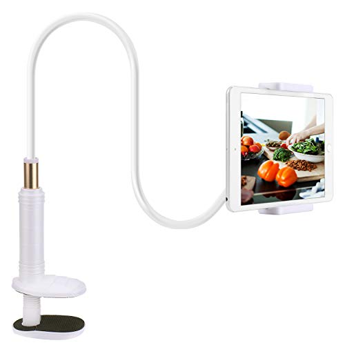 PEYOU Soporte Tablet, 90 cm Soporte Tablet Móvil Multiángulo Flexible con Brazo Cuello de Cisne, para iPad Serie, iPhone, Huawei Mediapad, Samsung Galaxy Tab, Kindle Paperwhite/Fire y Más