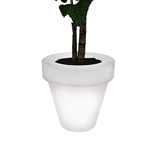 Macetero 35cm con luz LED para exterior - interior.