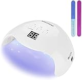 NAVANINO Lampara Secadora de Uñas LED/UV para Esmalte de Uñas de Gel, Cura la Luz en 3 modos para tiempo, Modo de calorbajo99s y Pantalla LCD. Para Manicura/Pedicura Nail Art en el Hogar ect,48W