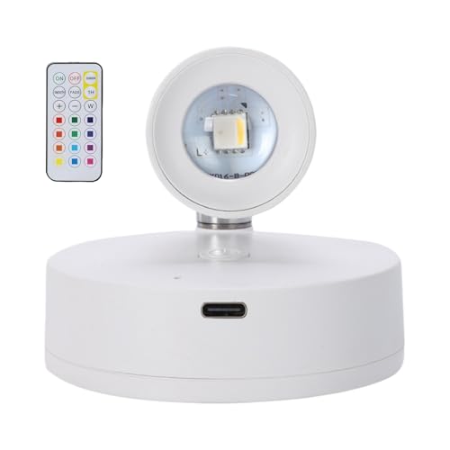 Foco con control remoto - Luz LED decorativa para macetero | Iluminación interior giratoria con control remoto, alimentada por batería, iluminación ambiental para plantas, estatuas y decoración