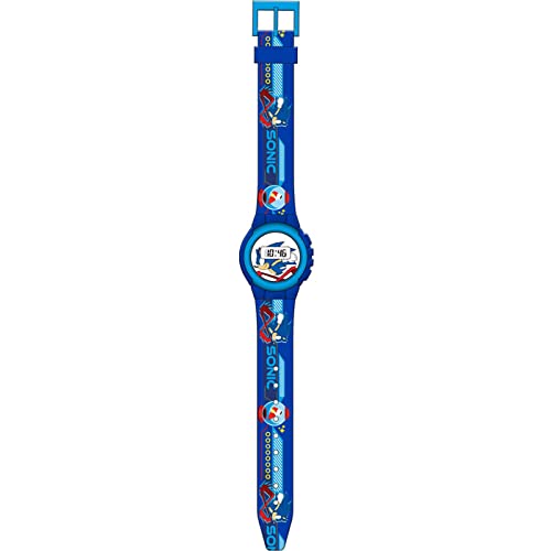 Kids Euroswan Reloj Digital Infantil 21cm Compatible con Sonic El Erizo, Reloj Automático con Correa de plástico Ajustable para Niño y Niña, Regalo Original Cumpleaños