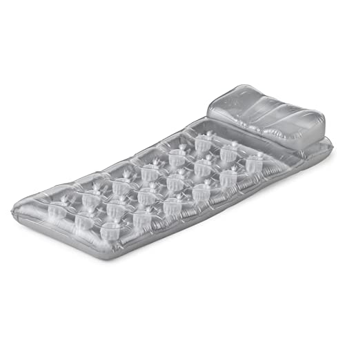 Intex 58894EU - Colchoneta Hinchable 18 Vasos Plata + Almohada 188x71 cm