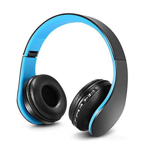 Auriculares Bluetooth para niÃ±os, Auriculares Plegable para niÃ±os con Volumen Limitado, niÃ±as y niÃ±os, Auriculares Ajustable y Plegable con micrÃ³fono-Azul Negro