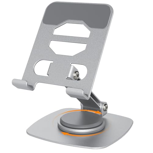 Euqvunn Base Estable Soporte Movil Mesa, Altura Ajustable Soporte para Tablet,Rotación Libre 360 ° Soporte Tableta Mesa,Phone Holder,Universal para Todos Los Teléfonos Y Tabletas Soportes