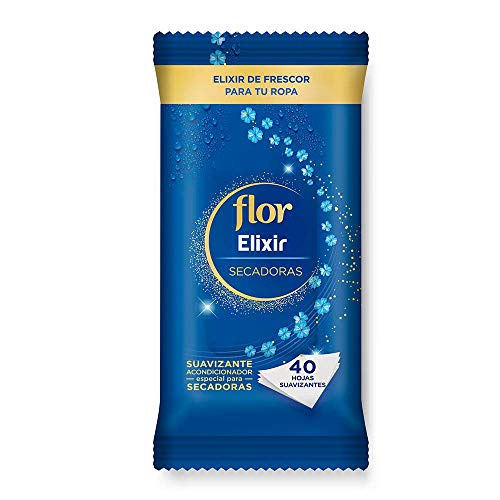 Flor Elixir secadoras - Suavizante acondicionador especial para secadora - 40 hojas