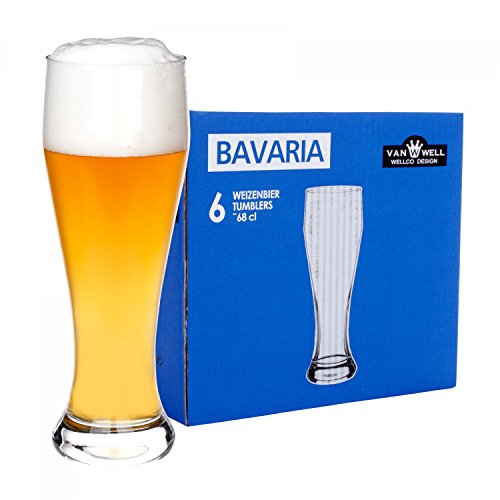 Juego de 6 vasos para cerveza de trigo de Bavaria, 0,5 L