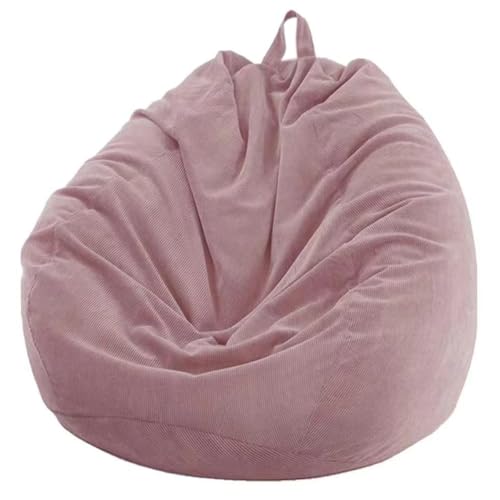 Highdi Puff Salon Infantil 70 x 80 CM Sin Relleno, Niños Puff Gamer - Material de Pana, Duradero y Cómodo, Rosa Bean Bag Chair para Salón, Dormitorio y Sala de Juegos
