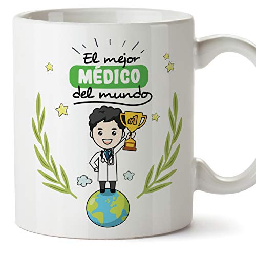 MUGFFINS Taza Médico/Doctor - El Mejor Médico del Mundo - Regalos Originales de Hospital/Centro de SaludMédico del Mundo - Cerámica 350 ml