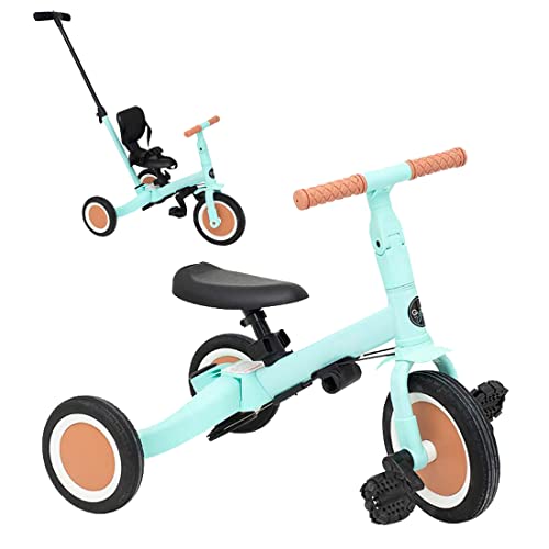 Olmitos - Triciclo Evolutivo de Bebé 5 en 1 GYRO - Bicicleta Niños Desde 1 Año hasta 5 años - De Triciclo a Bicicleta con o sin Pedales – Adaptable y transformable (Menta)