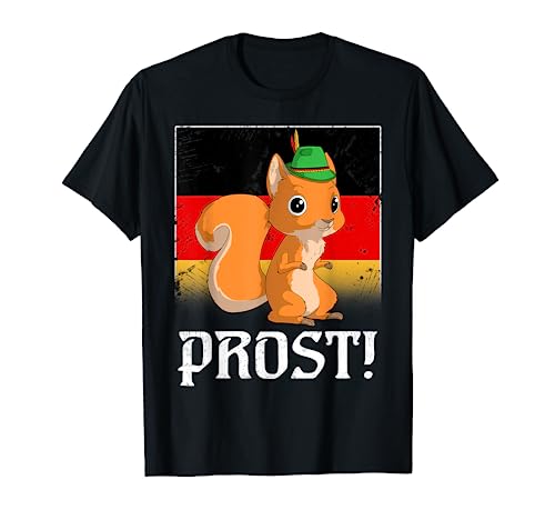 Cerveza de ardilla Oktoberfest Prost bandera alemana regalo divertido Camiseta
