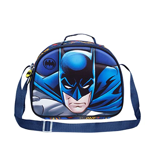DC Comics Batman Rage-Bolsa Portamerienda 3D, Azul, 25.5 x 20 cm