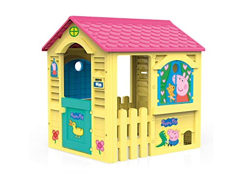 Chicos Peppa Pig Casita infantil de exterior, color Amarilla con tejado rosa (La Fábrica de Juguetes 89503)