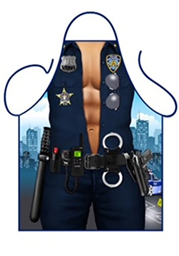 ICONIC APRONS Sexy Policeman Delantal, poliéster, multicolor, 79 x 56 x 0,1 cm