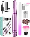 Torno para Uñas, Seguro, Potente, 11 en 1 lima electrica uñas, Kit de Manicura y Pedicura Eléctrico Profesional, 20,000 RPM Velocidad Ajustable, Set de Manicura para Salón DIY