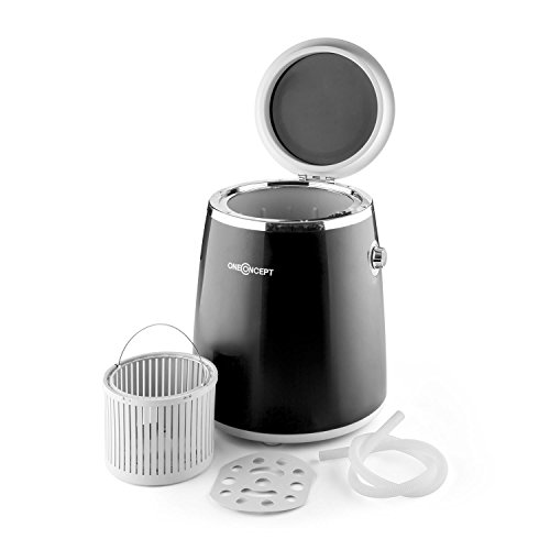 Oneconcept Ecowash-Pico - Mini Lavadora Portable, Lavadora de Camping, Función Centrifugado, Capacidad: 3,5 kg, Potencia: 380 W, Temporizador, Uso Sencillo, Recogecable, Asa Transporte, Negro