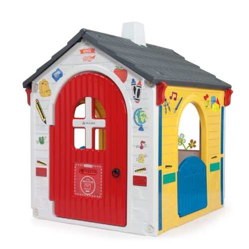 Casita Infantil de Jardín School Party – Casa de Juguete para Niños 3 Años 4 Años 5 Años 6 Años con Puerta + Ventanas y Detalles Realistas – INJUSA