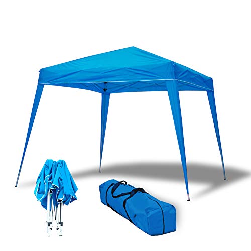 wasabi Carpa Plegable 3x3m Compact Azul de jardín, terraza, Camping, Playa