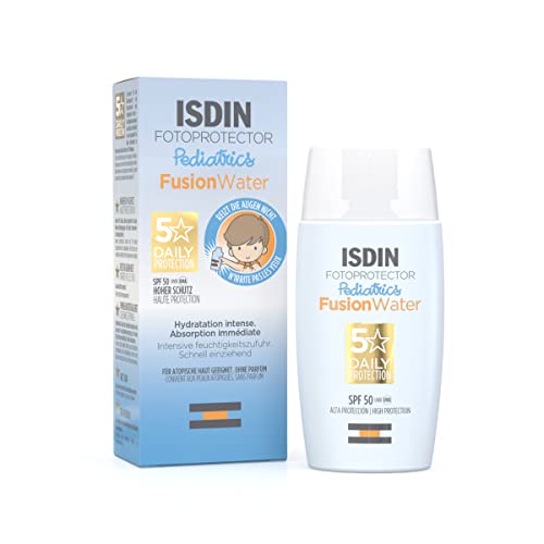 ISDIN - Fotoprotector Fusion Water Pediatrics SPF 50 - Protector solar facial para niños, 50 ml