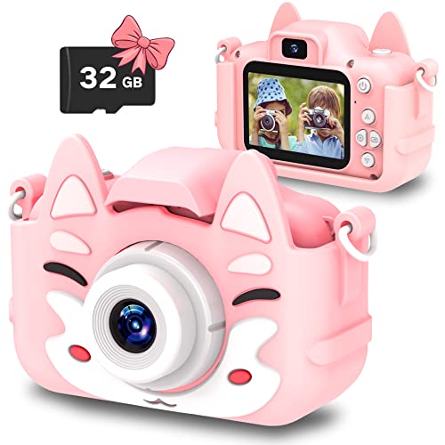 Slothcloud Cámara selfie para niños,Regalos de cumpleaños para niños de 6 a 12 años,Cámaras de vídeo digital HD para niños pequeños,Juguete para adolescentes de 6 7 8 9 10 años con tarjeta SD de 32 GB