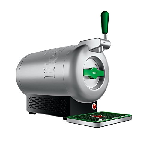 Krups The Sub Heineken VB650E10 - Tirador de cerveza, 2 l frescos de la cerveza 15 días, hasta 2º, eficiencia energética A+, silencioso, indicador listo para servir, color gris acero