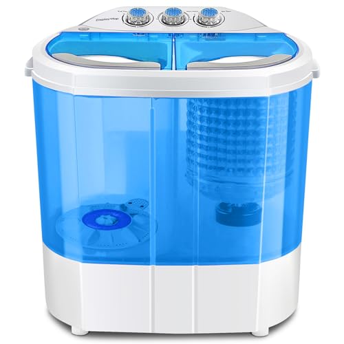 Display4top Portátil Carga Superior- Lavadora - Enchufe estándar europeo (Azul - 3,6 kg)