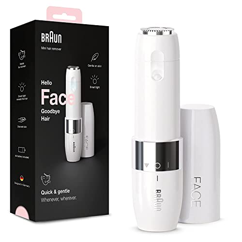Braun Face Rasuradora Facial Depiladora para Mujer con Luz Smartlight Incorporada, Depiladora Facial con Precisión, Labio Superior, Barbilla y Mejillas, FS1000, Blanco