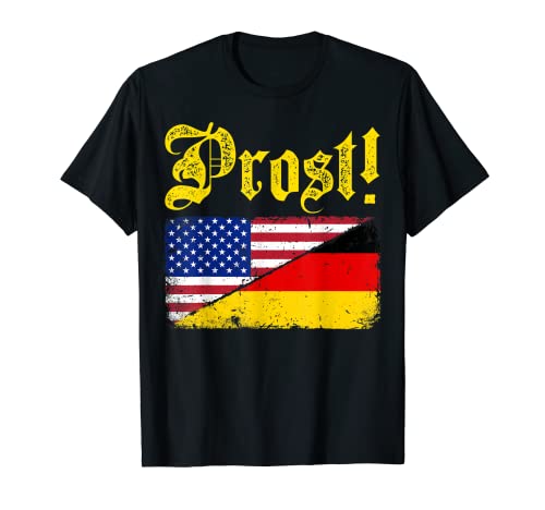 Prost Bandera Alemana Americana Oktoberfest Regalo Hombres Mujeres Saludos Camiseta