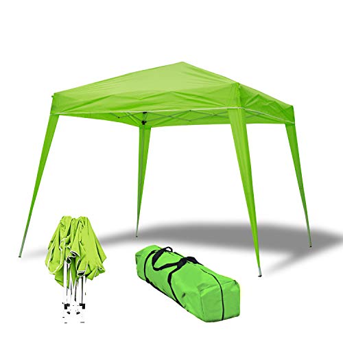wasabi Carpa Plegable 3x3m Compact Verde de jardín, terraza, Camping, Playa