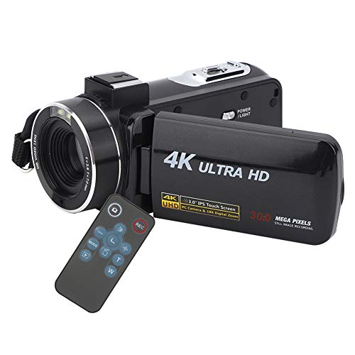 Videocámara Digital de Video 4K 1080P, cámara de grabación de Video Full HD con Pantalla táctil IPS de Zoom de 18X y 3 Pulgadas, videocámara Digital Mini Pocket DV (Negro)