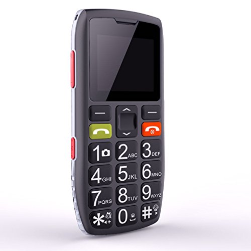 Teléfonos móviles para Mayores con Teclas Grandes, Artfone C1 Senior, fácil de Usar Celular para Ancianos con botón SOS, Cámara, Negro