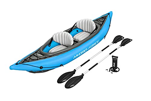 Bestway Hydro-force, Kayak Inflable Cove Champion X2 Para 2 Personas Incluye Remos Sillas Bomba Unisex Adulto, Azul (Blue), 331 X 88 Cm