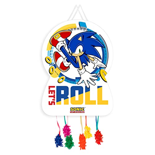 Piñata Infantil Decorativa Multicolor'Modern Sonic' Dulces y Caramelos. Regalos Originales. Decoración. Juguetes para Fiestas de Cumpleaños, Bodas, Bautizos y Comuniones.