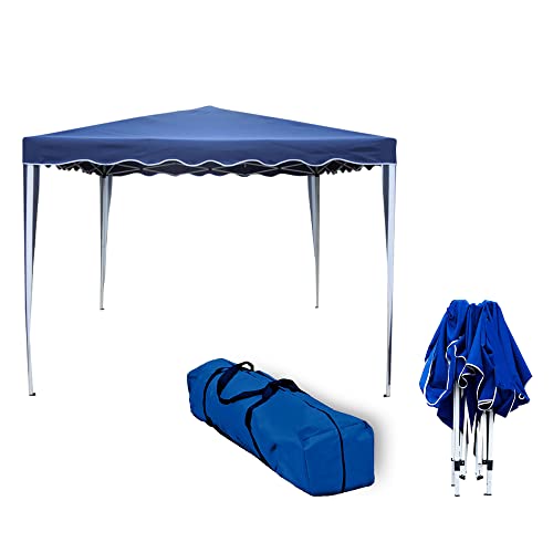 Amiaire Carpa Plegable 3x3 m Compact Azul Pop up e Impermeable para el Jardín, Camping, Playa. Incluye Bolsa de Transporte.