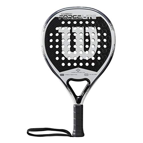Wilson Carbon Force Lite Pala de pádel, EVA/Núcleo de fibra de carbono, 355 g, apto también para tenis playa, Unisex, Negro/Blanco