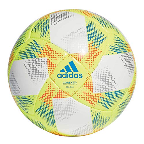 adidas CONEXT19 SAL65 Balón de Fútbol, Hombre, Top:White/Solar Yellow/Solar Red/Football Blue Bottom:Silver Met, FUTS
