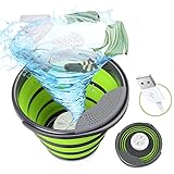 Mini lavadora DACHUANG, tina de lavandería plegable de 10 l, lavadora de turbina ultrasónica portátil con alimentación USB, lavadora compacta para ropa de bebé para el hogar, viajes, ropa interior
