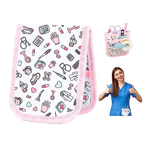 Salvabolsillos enfermera | Organizador de bolsillo | Regalos para enfermeras | Ideal para tijeras de enfermera, accesorios y complementos. Múltiples bolsillos | Para enfermeras y enfermeros. Rosa