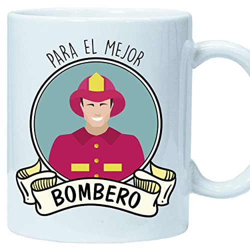 Taza Personalizada - taza para bomberos - tazas de cafe - regalos originales para hombre - regalos graciosos - para el mejor bombero - 350ml - compatible microondas y lavavajillas